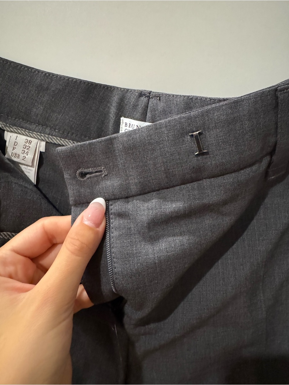 Brunello Cucinelli Gray Tailored Dress Pants - Picture 10 of 11